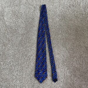 Curious George Necktie Unisex One Size Blue Bicycle Print Cartoon Novelty